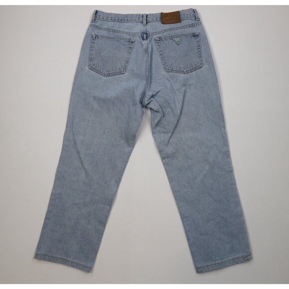Vintage 90s Guess Mens 33x27 Distressed Relaxed Fit Denim Jeans Blue Cotton USA - Picture 12 of 16